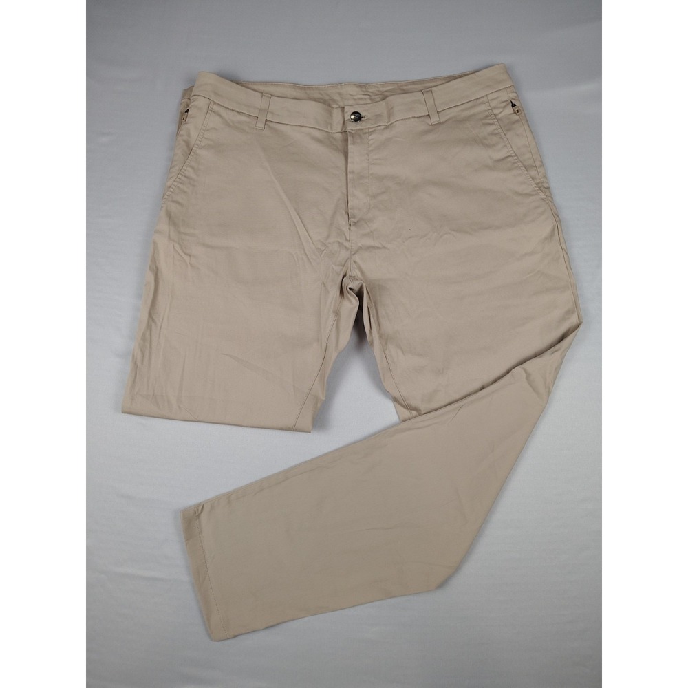 Birddogs Mens 40x32 Khaki Performance Pants Built In Liner Stretch Golf Casual